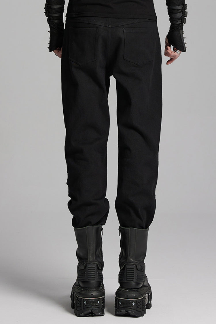 Punk Pants for Men with 3D Armor Patch and Stitching
