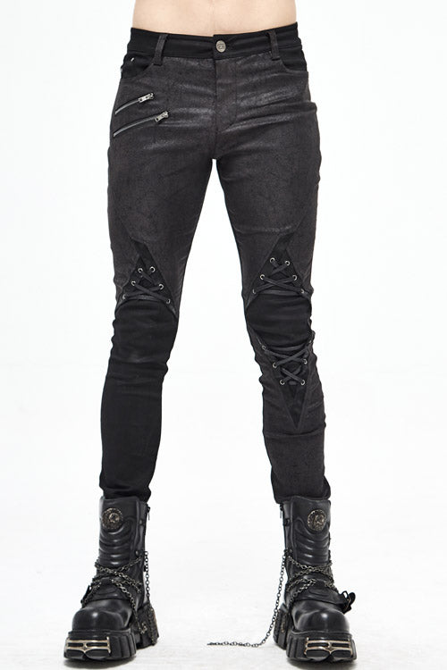 Gothic Layered Look Slim Fit Pants