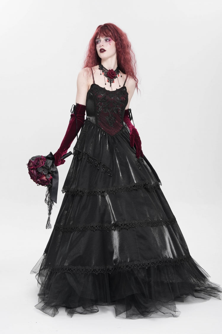 Pearl Embroidered Gothic Slip Dress