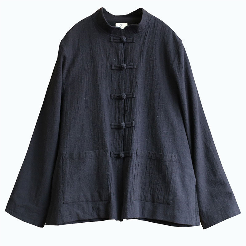 Classical Button Front Pocket Loose Overshirt