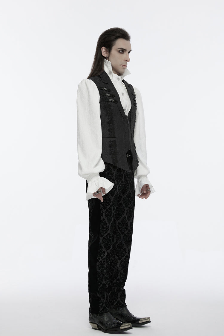 Zippered Jacquard Waistcoat with Buckle for Men - NoirEdge