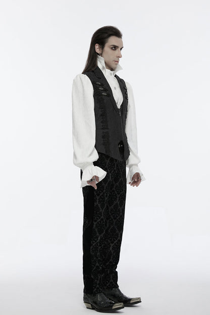 Zippered Jacquard Waistcoat with Buckle for Men - NoirEdge