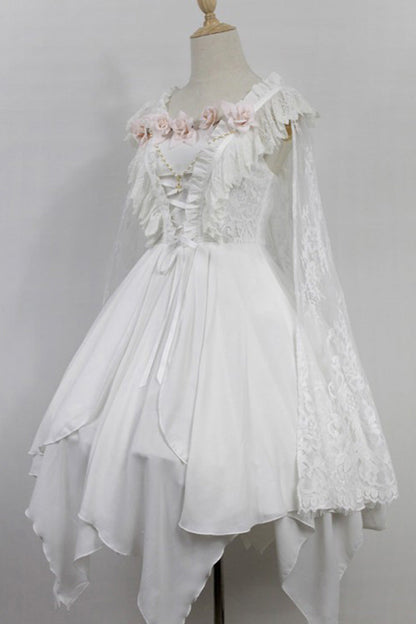 Gothic Lolita Ballet of the Dead Double-Layered Embroidery Lace-Up JSK Dress