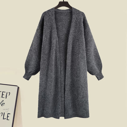 Cardigan Knit Set Outerwear Chic Dress Slip
