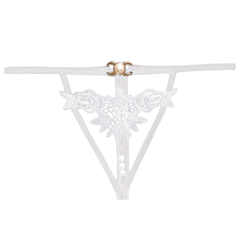 Pearl Decor Hollow Out Sexy G-String