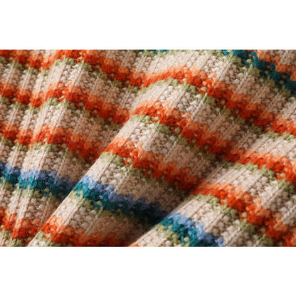 Pants Cardigan Rainbow Casual Colorful Stripe