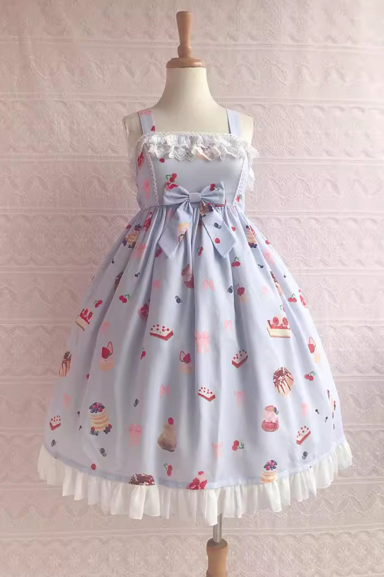 Strawberry Fruit Dessert Print Ruffle Lace Jsk - Sweet Lolita