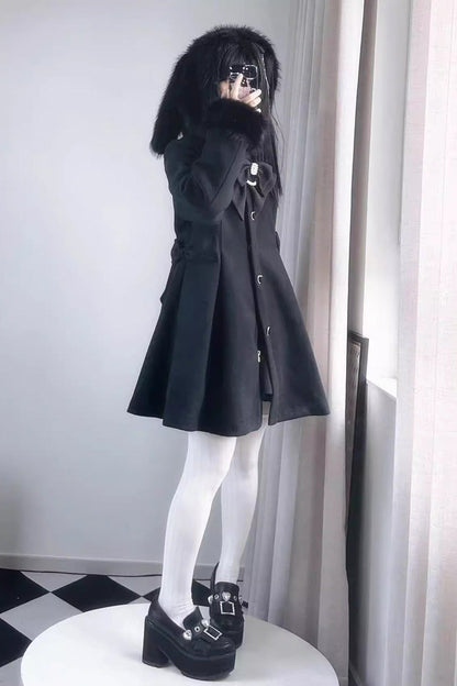 Plush Lop Rabbit Hooded Detachable Sweet Coat Two Colors