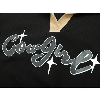 Set Pants Cargo Letter T-Shirt Print Top Crop