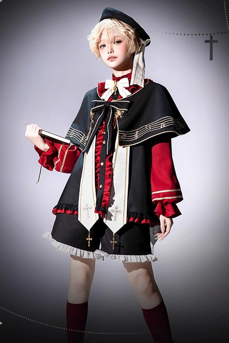 Church Choir Ouji Prince Lolita Set, Gothic Elegance - Noir
