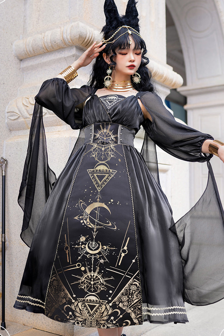 Printed Hot-Stamped Gothic Mini JSK Dress