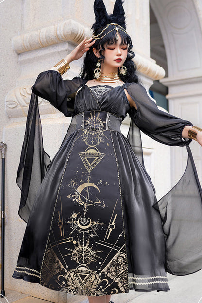 Printed Hot-Stamped Gothic Mini JSK Dress
