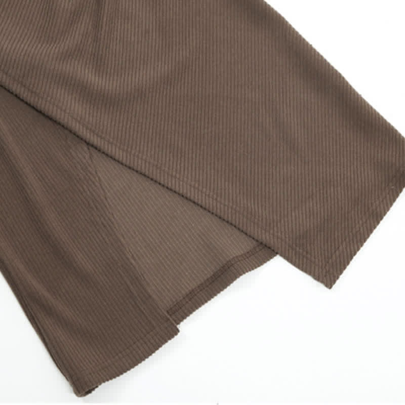 Dress Cross Ruffled Split Elegant Knitted Slip Sweater