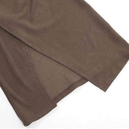 Dress Cross Ruffled Split Elegant Knitted Slip Sweater