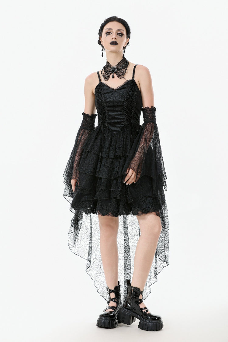 Fishtail Lace Gothic Slip Dress for Graduation