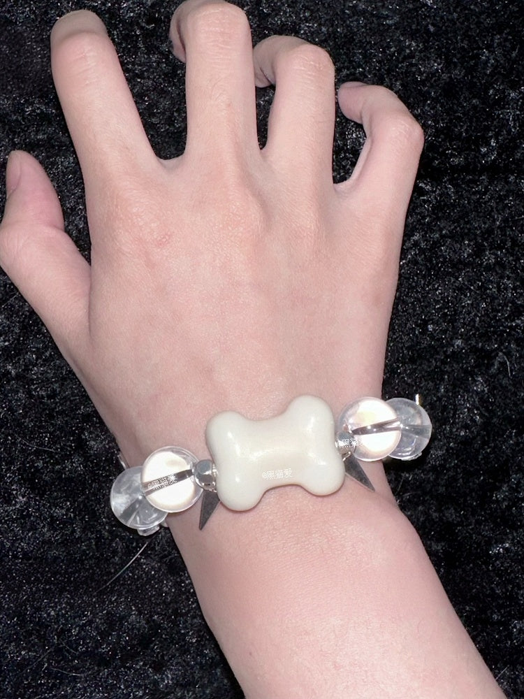 Bone-shaped Cross Star Beaded Bracelet