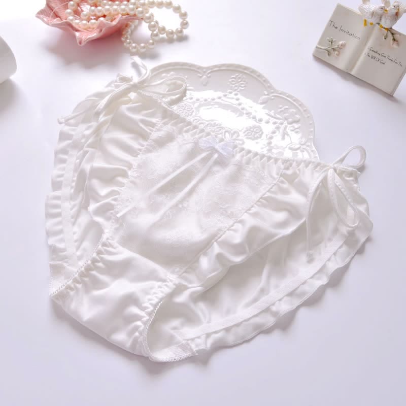 Bow knot Flouncing Lace-up Panty