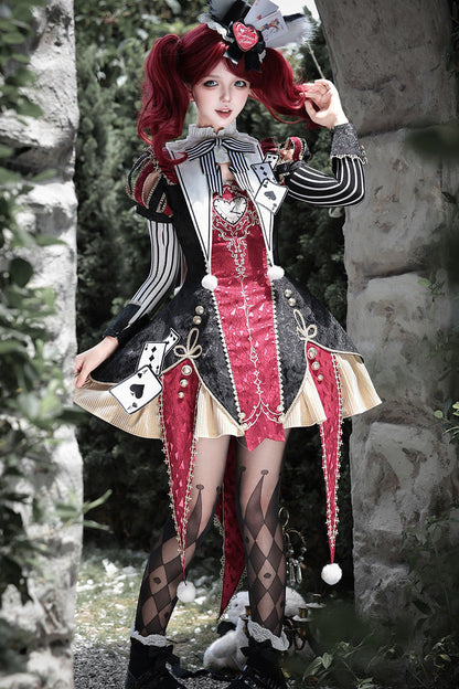 Circus Fantasy Night Jacquard Lolita Dress Set - Noir