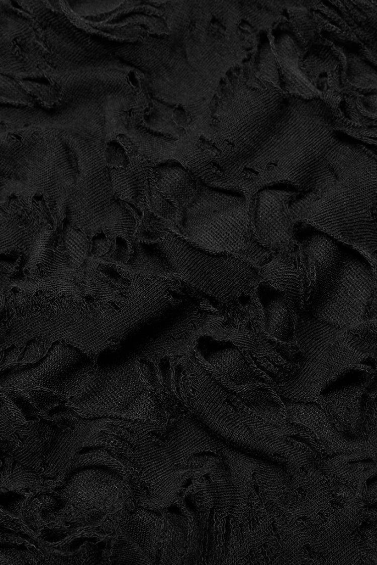 Ripped Flared Pants with Mesh Inserts for Punk Look