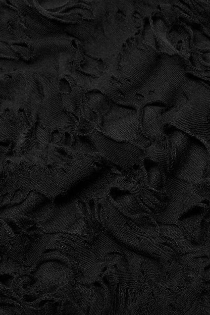 Ripped Flared Pants with Mesh Inserts for Punk Look