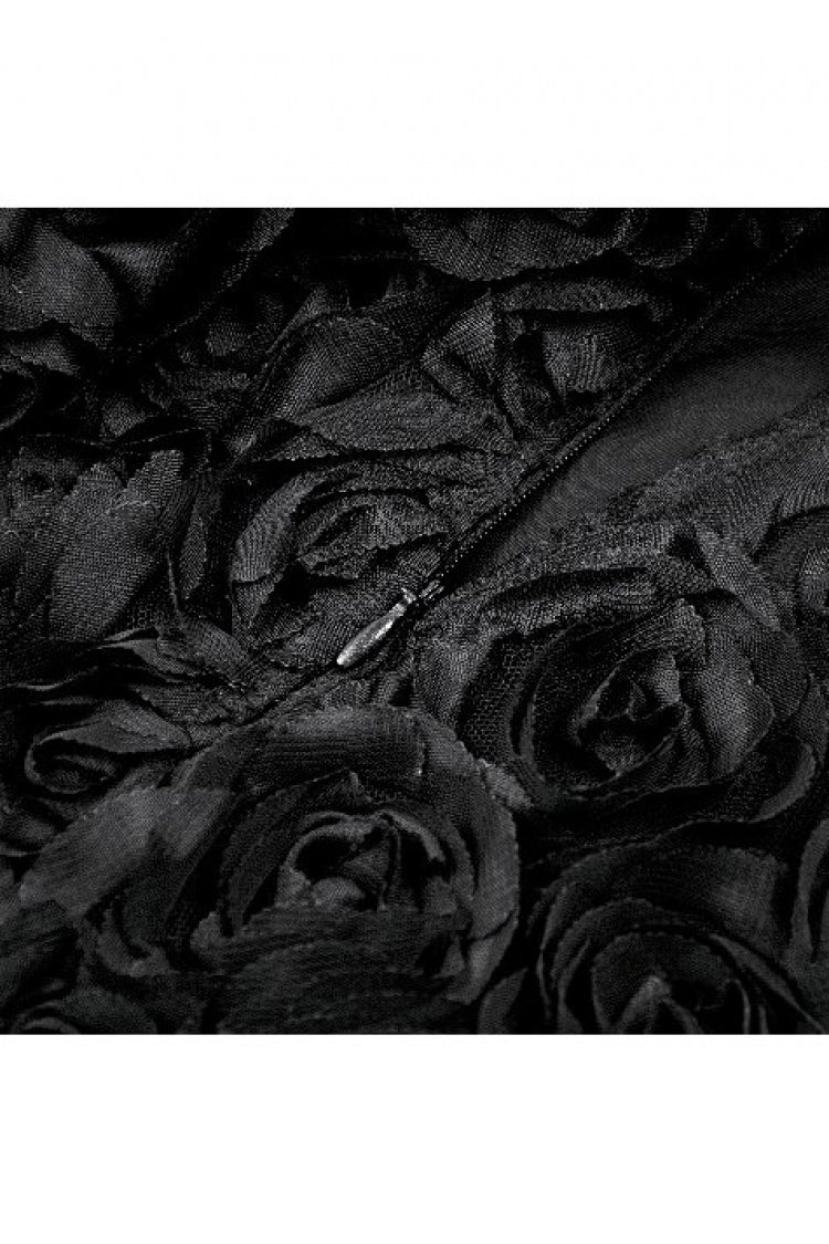 Gothic Mini Shorts with 3D Floral Jacquard and Lace Trim for Her