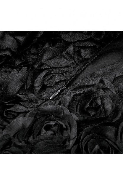 Gothic Mini Shorts with 3D Floral Jacquard and Lace Trim for Her