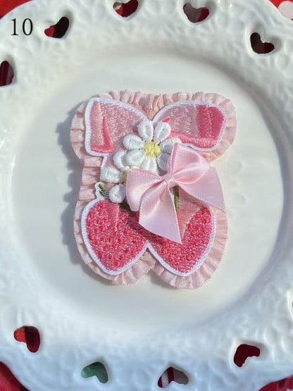 11 Options Bowknot Decorated Cherry/Strawberry/Cake Brooch/Hairclip
