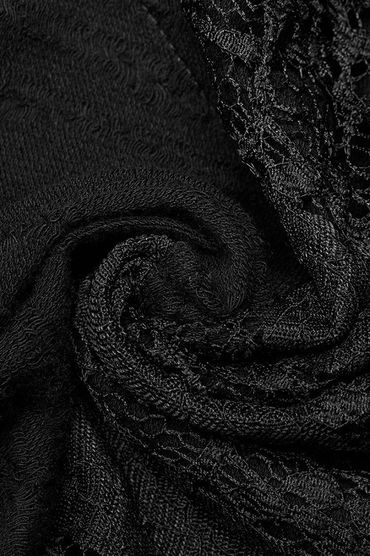 Asymmetric Punk Dress with Mesh and Stitching