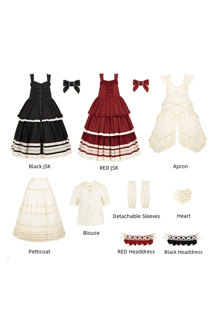 Lily Multi-Layered Ruffle Lace Classic Elegant Lolita Jsk Dress