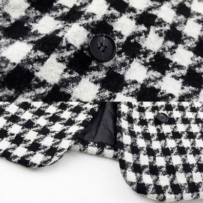 Lattice Blazer Print Lapel Slim Pants T-Shirt Denim Chic