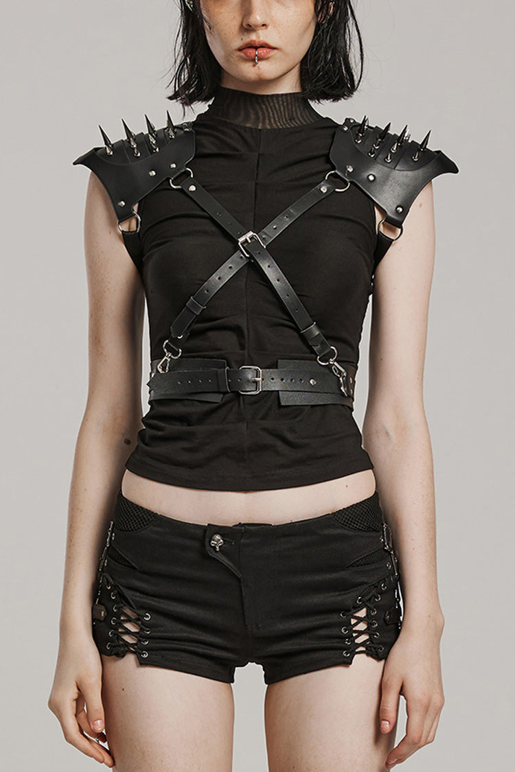 Steampunk Harness with Rivets and Integrated Buckle for Her