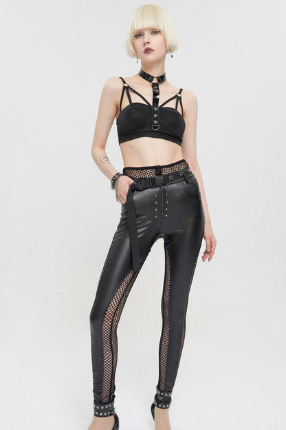 Dark Halter Neck Cutout Sling Vest with Metal Ring