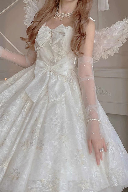 Embroidered Hanayome Bow Sweet JSK Dress
