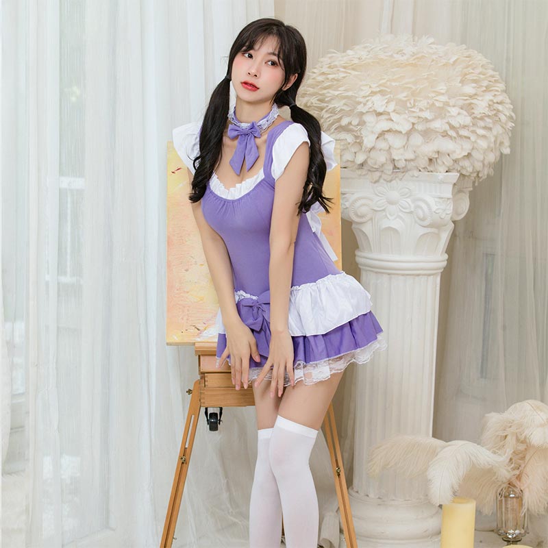 Kawaii Lolita Kleid mit Schleife und Spitzensaum