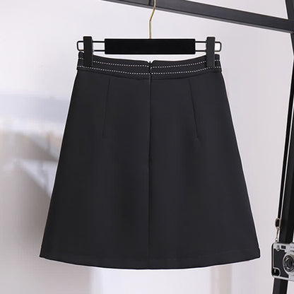 High Front Skirt T-Shirt Button Waist Chiffon