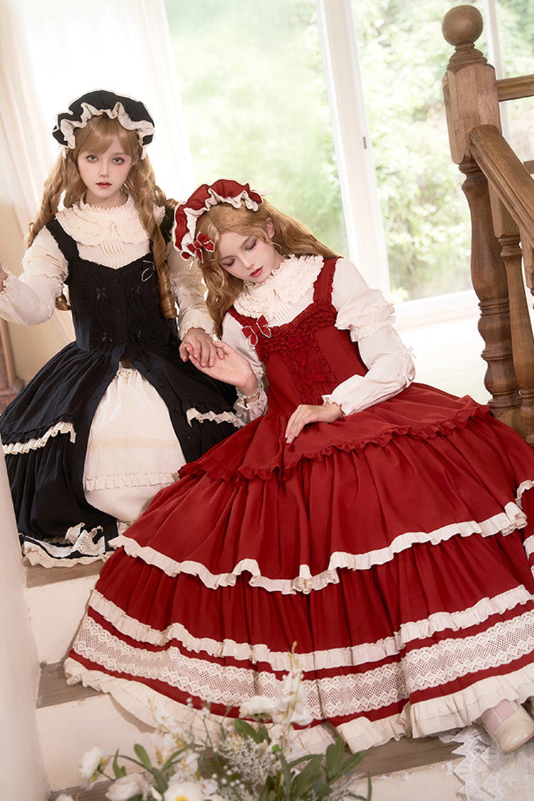 Lily Multi-Layered Ruffle Lace Classic Elegant Lolita Jsk Dress