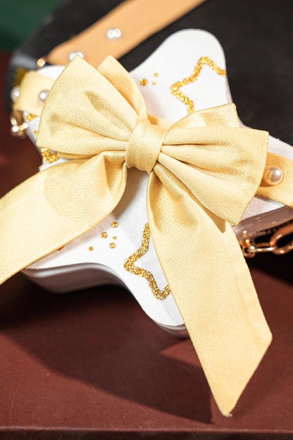 Sunshine Triple-Layer Ruffle Bow Cosplay Gown with Print