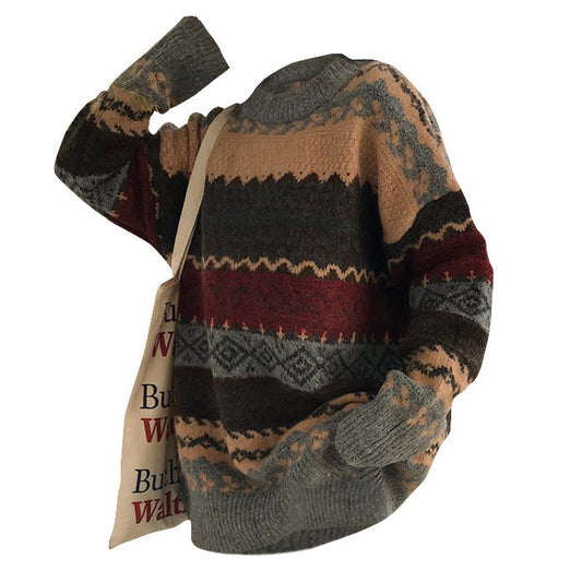 Retro-Pullover mit weitem Strick