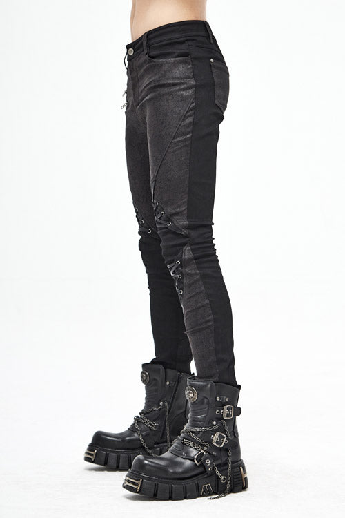 Gothic Layered Look Slim Fit Pants