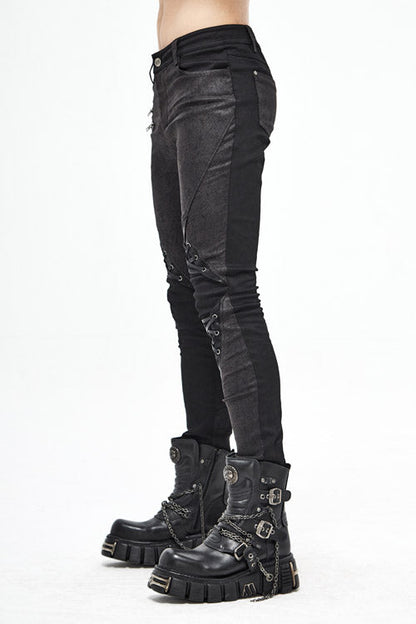 Gothic Layered Look Slim Fit Pants