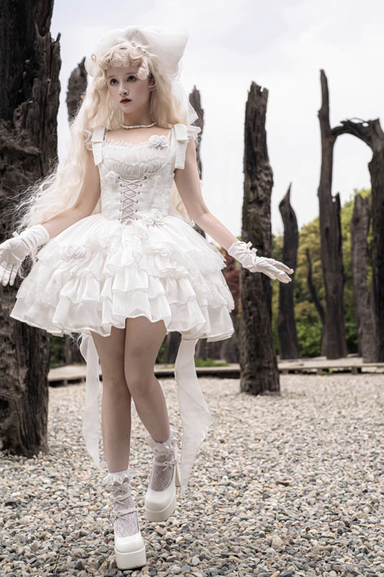 White Rose Multi-Layer Gothic Lolita JSK Dress