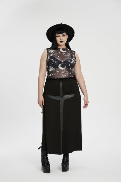 Mesh Eyelet Gothic Top for Women