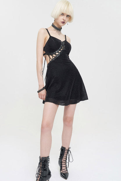 Womens Backless Dress with Chest Straps