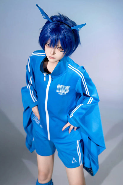 Stand-Collar Gothic Prince Coat with Trumpet Sleeves and Shorts