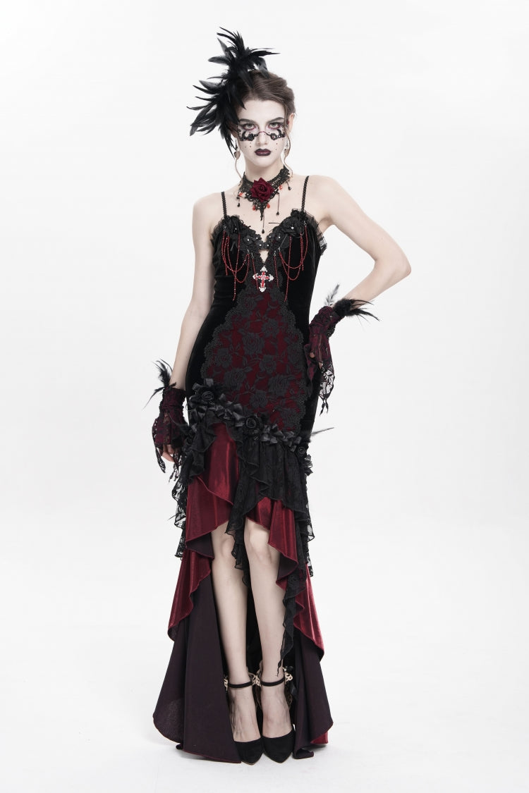 Off Shoulder Sleeveless Hanayome Embroidered Lace Gothic Jsk Dress