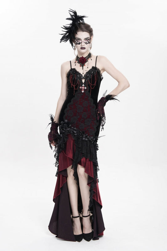 Off Shoulder Sleeveless Hanayome Embroidered Lace Gothic Jsk Dress