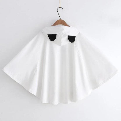 SpreePicky Kitty Print Hooded Cape Coat SP14258