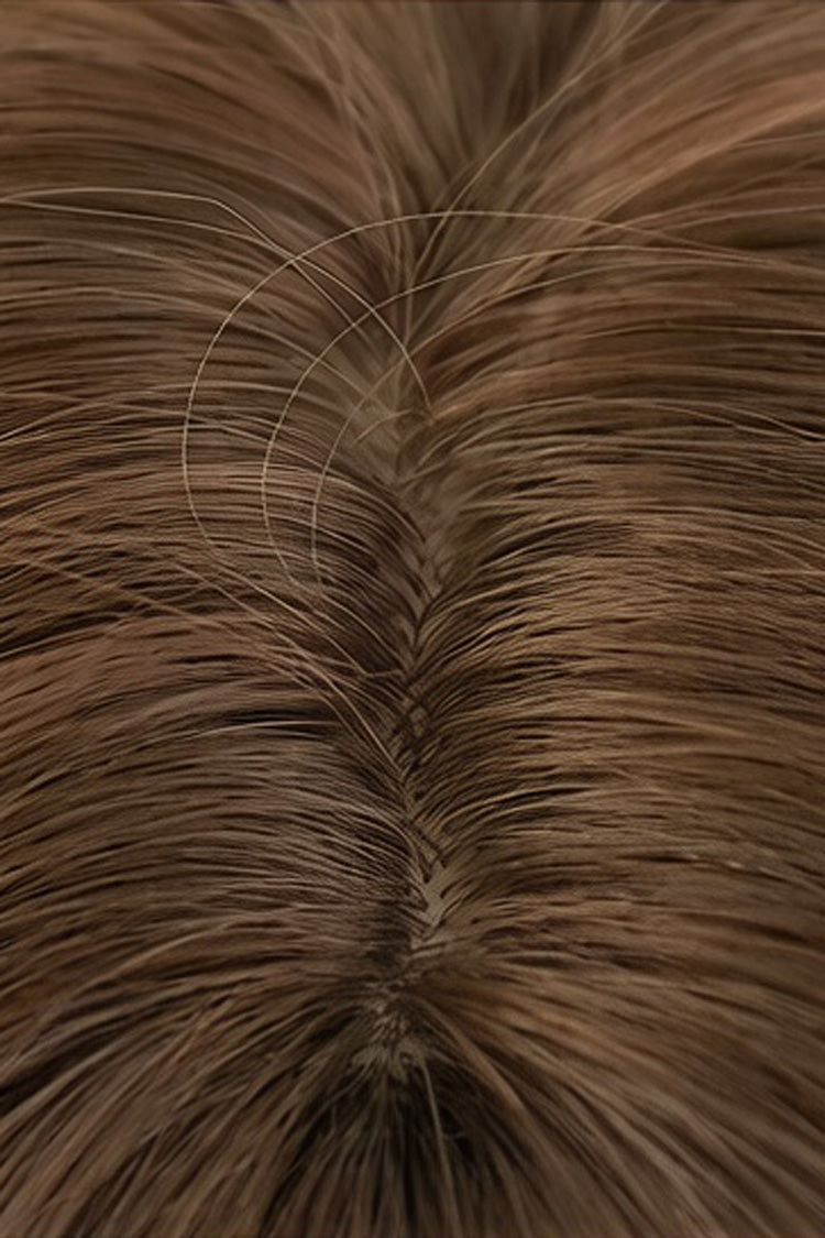 Warm Brown Curly Wool Sweet Lolita Wig with Full Air Bangs