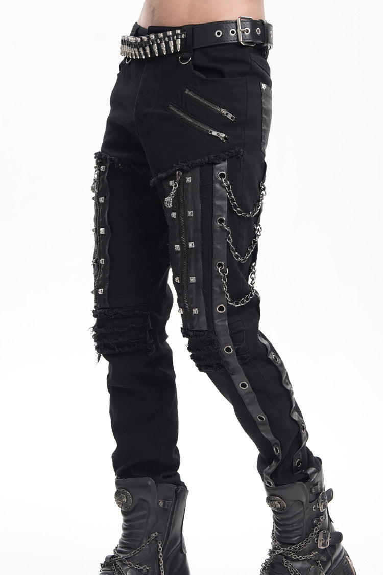 Gothic Pants with Eyelets, Chains, and Studs