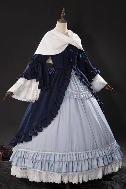 Triple Ruffled Cardigan Bow Gothic Victorian Lolita Set